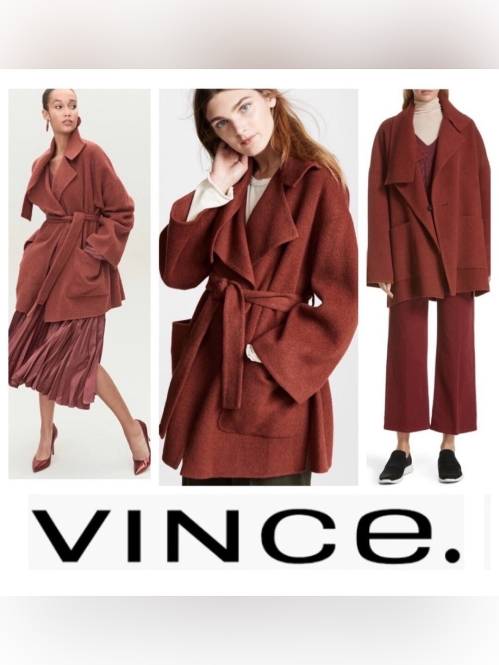 VINCE Oversized Wool Blanket Coat